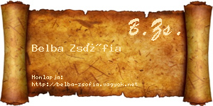 Belba Zsófia névjegykártya
